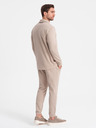 Ombre Clothing Beige Herren Trainingsanzug Polokragen Sweatshirt + Hose Ombre Kleidung