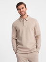 Ombre Clothing Beige Herren Trainingsanzug Polokragen Sweatshirt + Hose Ombre Kleidung