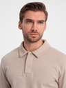 Ombre Clothing Beige Herren Trainingsanzug Polokragen Sweatshirt + Hose Ombre Kleidung