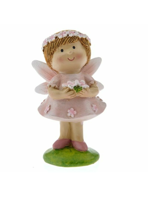 Casa de Engel Polyresin-Fee im rosa Kleid, 12/144