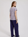 Moodo Lila Bluse mit floralem Muster und V-Ausschnitt Moodo