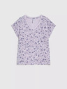 Moodo Lila Bluse mit floralem Muster und V-Ausschnitt Moodo
