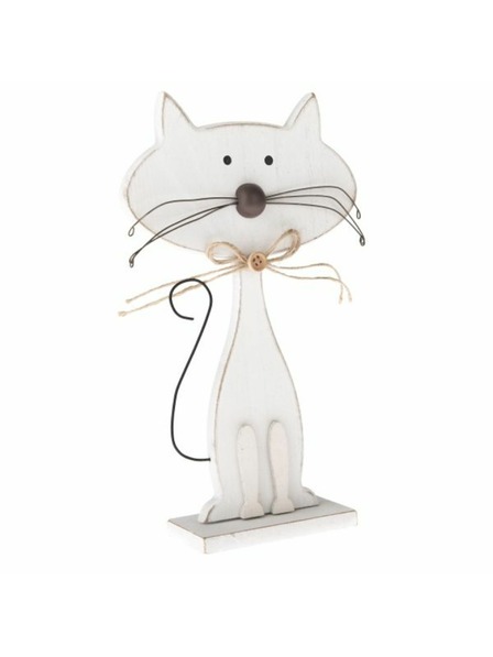 Casa de Engel Holzkatze - weiß, 6/48