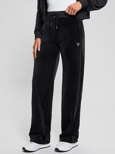 Guess Jeans Damen Schwarze Samt Gerade Hose von Guess Jeans