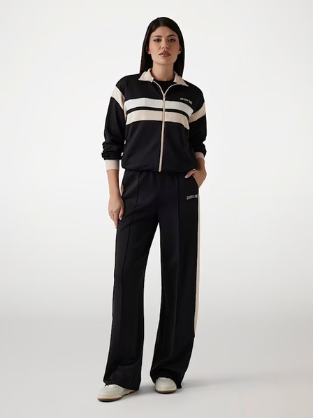Guess Jeans Damen Schwarze Gerade Jogger Hose von Guess Jeans