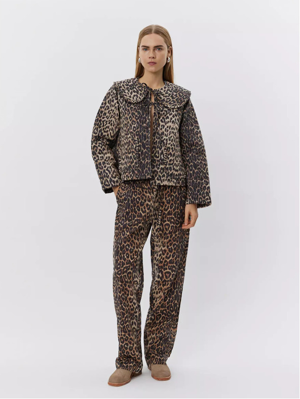 Sofie Schnoor Beige-braune Damenhose mit Leopardenmuster Sofie Schnoor