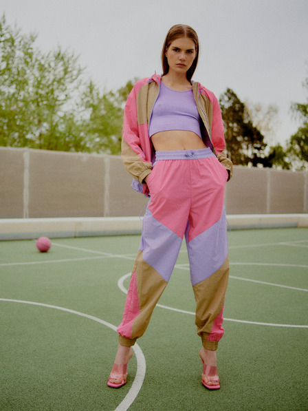 The Jogg Concept The Jogg Concept Lila und rosa leichte Wildlederhose für Damen
