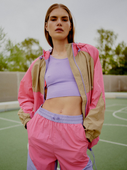 The Jogg Concept The Jogg Concept Lila und rosa leichte Wildlederhose für Damen