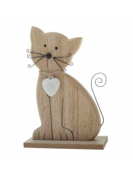 Casa de Engel Holzkatze 15cm - braun, 6/72