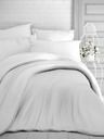 Kvalitex Satin-Bettwäsche mit Streifen 140x200, 70x90cm WEISS