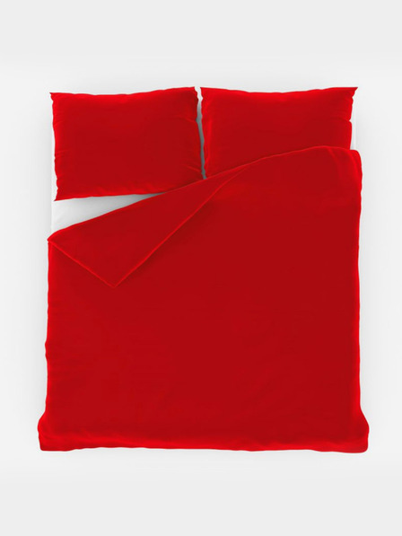 Kvalitex Französische einfarbige Baumwoll-Bettwäsche 240x200, 70x90cm Rot