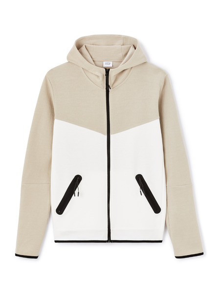 Celio Beige Herren-Kapuzenpullover mit Reißverschluss Celio Lenewyoke