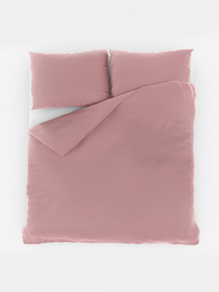 Kvalitex Französische Musselin-Bettwäsche 240x220, 70x90cm rosa Kvalitex