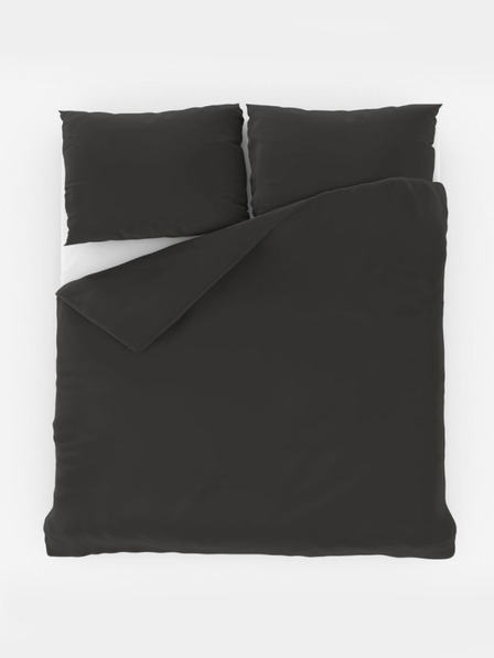 Kvalitex French Solid Cotton Bedding 200x200, 70x90cm dark grey