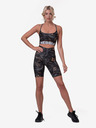 Nebbia Schwarze gemusterte kurze Damen-Leggings Nebbia Biker Shorts
