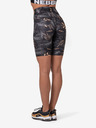 Nebbia Schwarze gemusterte kurze Damen-Leggings Nebbia Biker Shorts