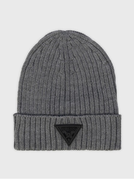 Guess Jeans Graue Wintermütze Guess Triangle Logo