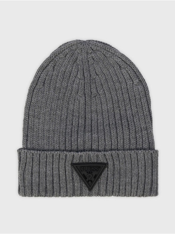 Guess Jeans Graue Wintermütze Guess Triangle Logo