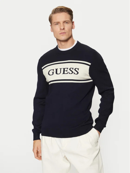 Guess Jeans Herren Dunkelblauer Pullover mit Streifen Guess Jeans