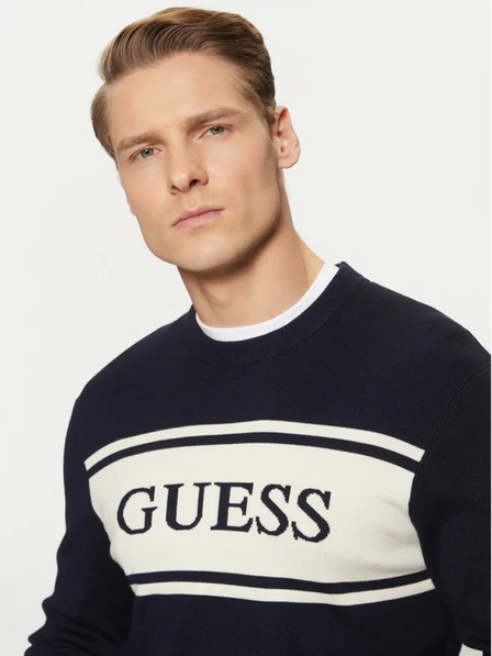 Guess Jeans Herren Dunkelblauer Pullover mit Streifen Guess Jeans