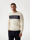 Guess Jeans Herren Weißer Pullover mit Streifen Guess Jeans