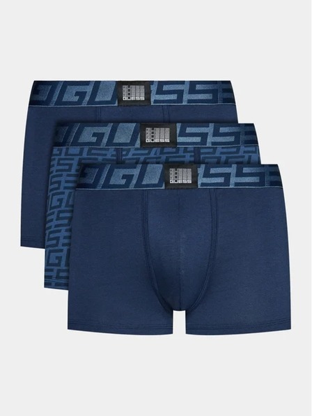 Guess Jeans Set dunkelblauer Herren Boxershorts Guess Jeans Underwear 3er-Pack P7CJ G Quadrate Blue