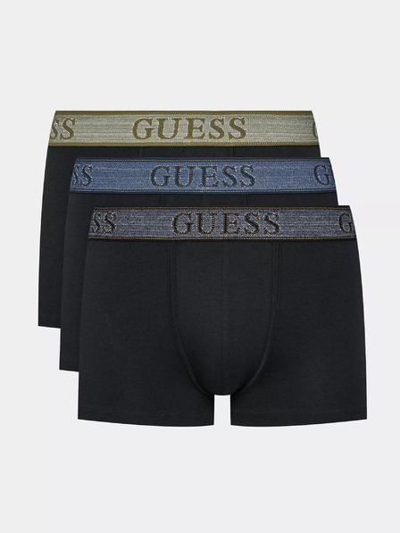 Guess Jeans Set schwarzer Herren Boxershorts Guess Jeans Underwear 3er-Pack U3BG13 K6YW0 Black Elastic Bog