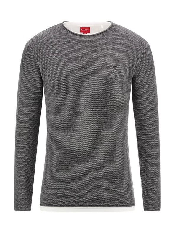 Guess Jeans Herren grauer Pullover Triangle Logo Guess jeans