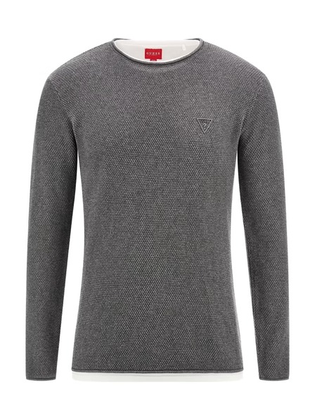 Guess Jeans Herren grauer Pullover Triangle Logo Guess jeans