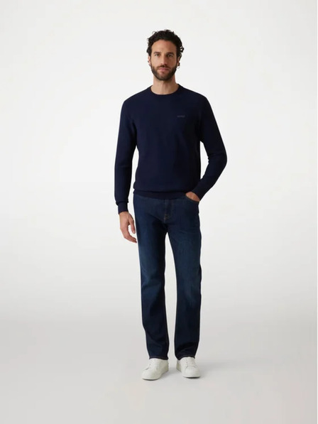 Guess Jeans Herren dunkelblauer Pullover mit gesticktem Logo Guess jeans