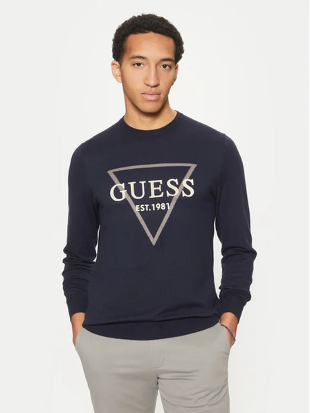 Guess Jeans Herren dunkelblauer Pullover Big Triangle Logo Guess jeans
