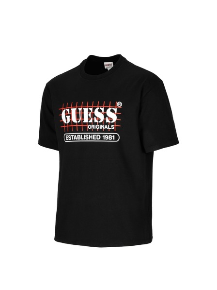 Guess Jeans Herren schwarzes T-Shirt mit Guess Jeans T-Shirt A996 Jet Black Print