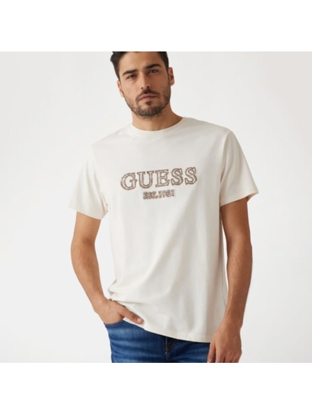 Guess Jeans Herren weißes T-Shirt mit Guess jeans Aufdruck