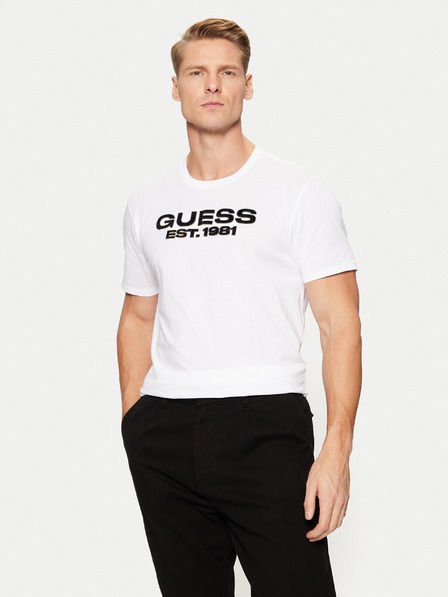 Guess Jeans Herren weißes T-Shirt mit G011 Aufdruck Guess jeans