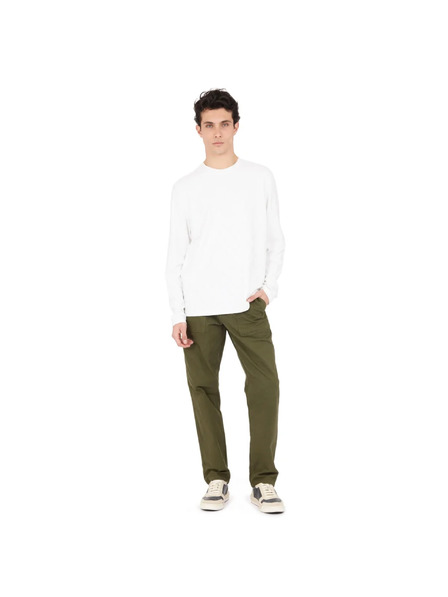 Guess Jeans Herren weißes Langarm-T-Shirt mit Pfingstrosen-Print Guess jeans