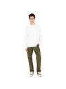 Guess Jeans Herren weißes Langarm-T-Shirt mit Pfingstrosen-Print Guess jeans