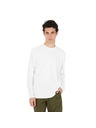 Guess Jeans Herren weißes Langarm-T-Shirt mit Pfingstrosen-Print Guess jeans