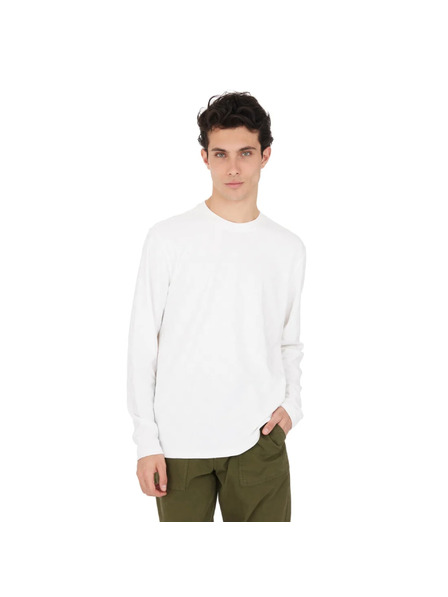 Guess Jeans Herren weißes Langarm-T-Shirt mit Pfingstrosen-Print Guess jeans