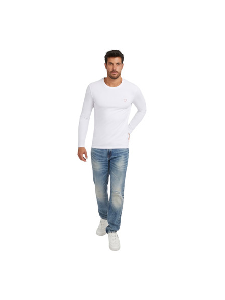 Guess Jeans Herren Weißes Langarm T-Shirt von Guess Jeans