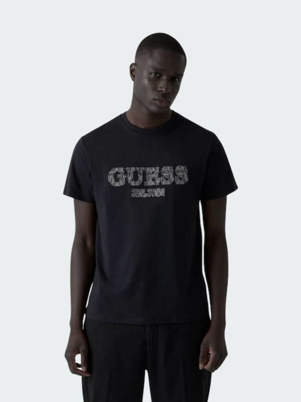 Guess Jeans Herren Schwarzes T-Shirt K8fq4 von Guess Jeans