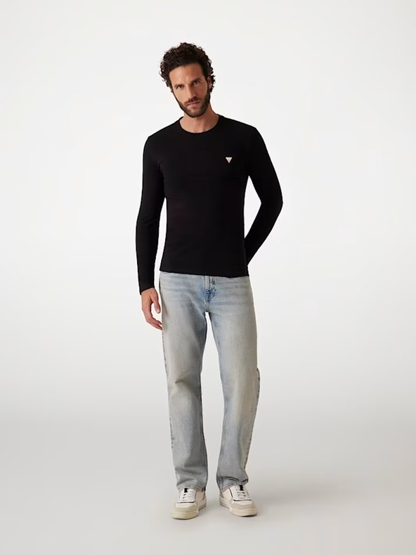 Guess Jeans Herren Schwarzes Langarm T-Shirt von Guess Jeans