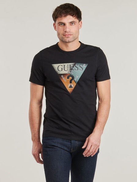 Guess Jeans Herren Schwarzes T-Shirt Triangle Graphic von Guess Jeans