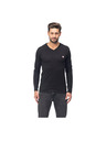 Guess Jeans Herren Schwarzes Langarm T-Shirt V-Neck von Guess Jeans