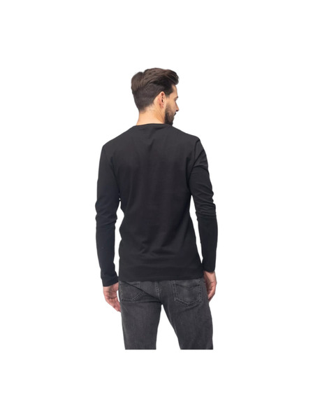 Guess Jeans Herren Schwarzes Langarm T-Shirt V-Neck von Guess Jeans
