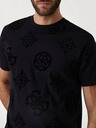 Guess Jeans Herren Schwarzes T-Shirt mit Pfingstrosen-Print von Guess Jeans
