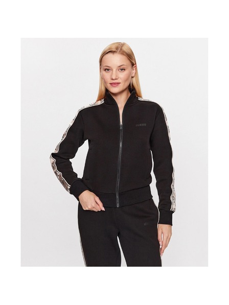 Guess Jeans Damen schwarze Jacke mit Seitenlogo Guess Jeans