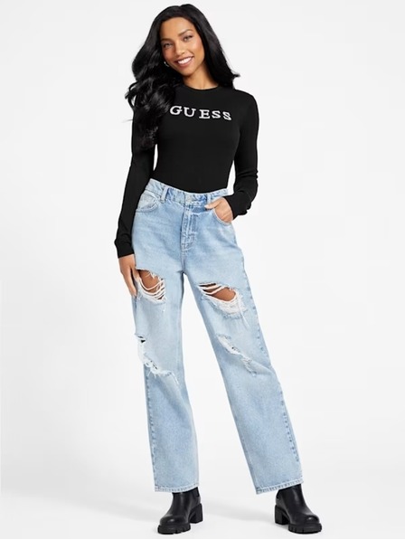 Guess Jeans Damen schwarzer Pullover jblk Guess Jeans