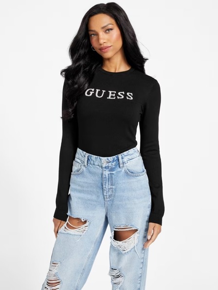 Guess Jeans Damen schwarzer Pullover jblk Guess Jeans