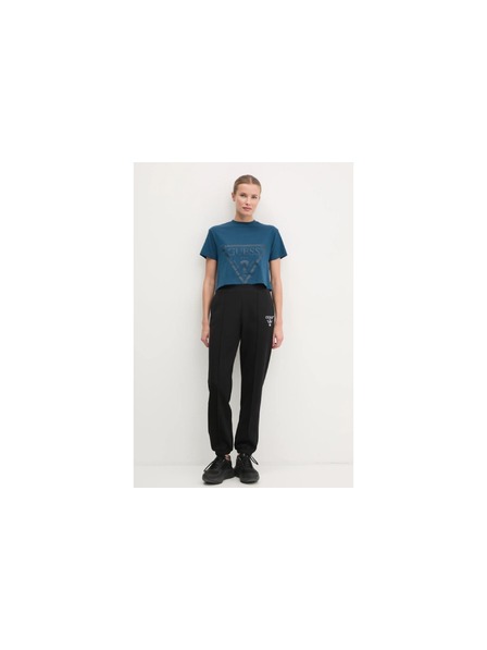 Guess Jeans Damen blaues Colette Crop T-Shirt Guess Jeans