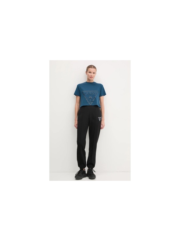 Guess Jeans Damen blaues Colette Crop T-Shirt Guess Jeans